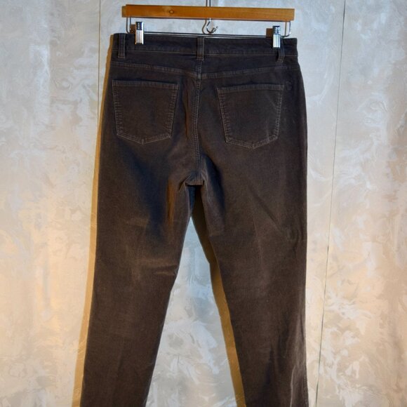 Talbots Straight Leg Corduroy Pants | Women's Size 8 | Gray Stretch - Picture 4 of 5